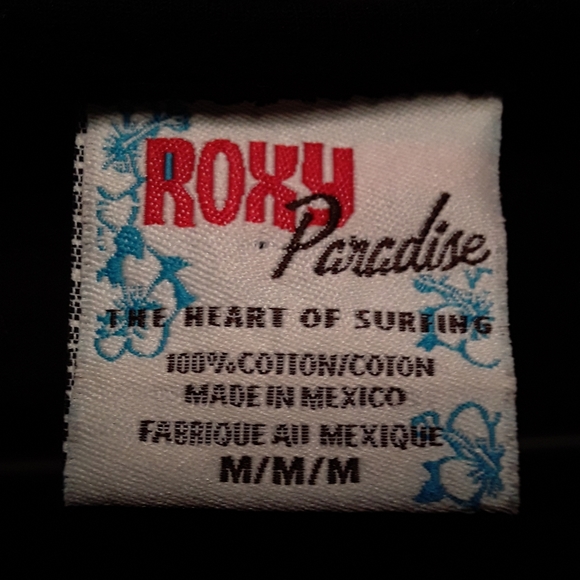 Roxy Paradise Womens Medium Black & White Print Teeshirt - Picture 11 of 14